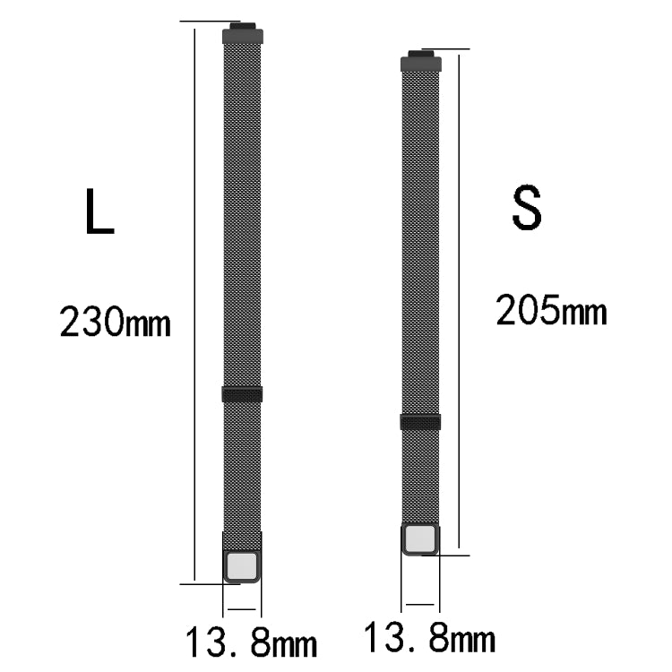 For Fitbit Inspire 2 Milanese Watch Band, Size:L(Silver) - Watch Bands by buy2fix | Online Shopping UK | buy2fix