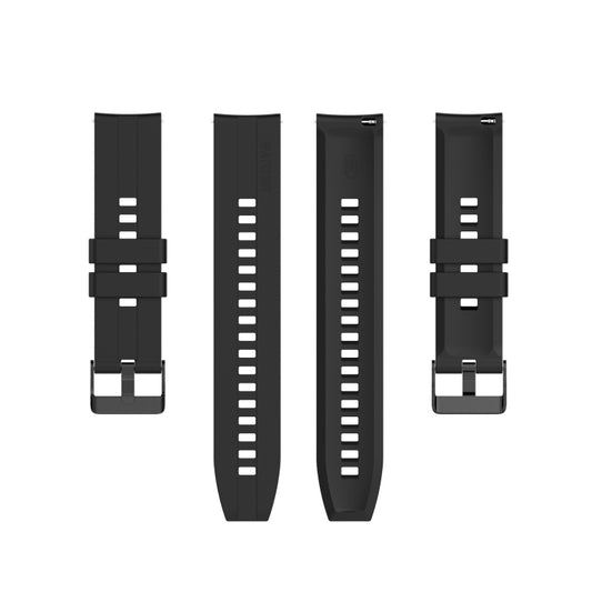 For Huawei Watch GT 2 42mm Silicone Watch Band with Black Buckle(Black) by buy2fix