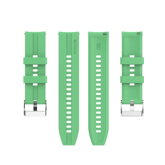 For Huawei Watch GT 2 46mm Silicone Watch Band with Silver Buckle(Mint Green) by buy2fix