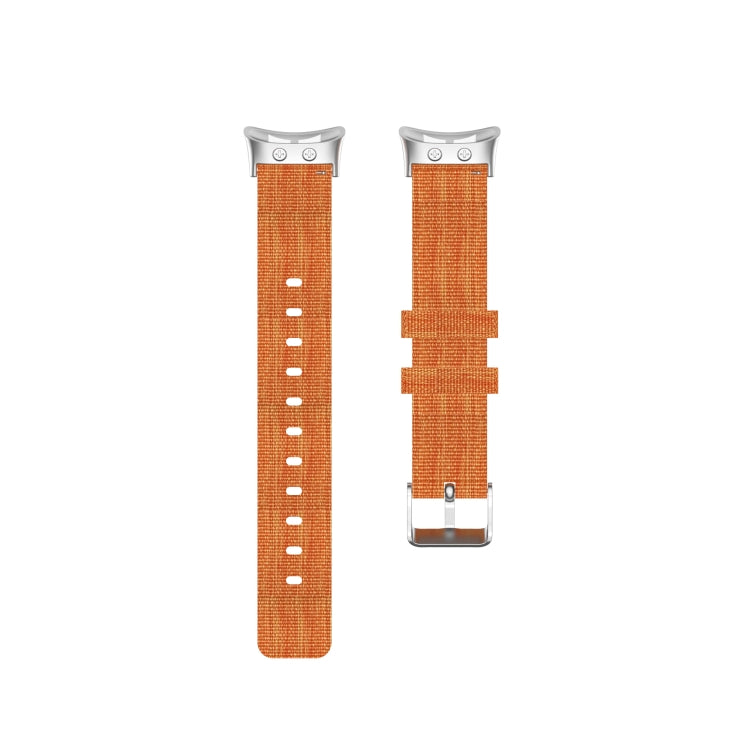For Garmin Forerunner 45 / 45S / Swim 2 Universal Nylon Canvas Watch Band(Orange) - Watch Bands by buy2fix | Online Shopping UK | buy2fix