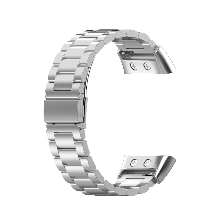 For Garmin Forerunner 45 / 45S / Swim 2 Universal Three Beads Stainless Steel Watch Band(Silver) - Watch Bands by buy2fix | Online Shopping UK | buy2fix