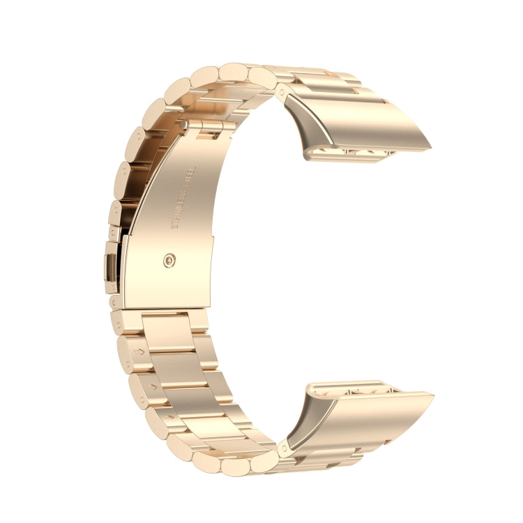 For Garmin Forerunner 35 / 30 Universal Three Beads Stainless Steel Watch Band(Champagne Gold() - Watch Bands by buy2fix | Online Shopping UK | buy2fix