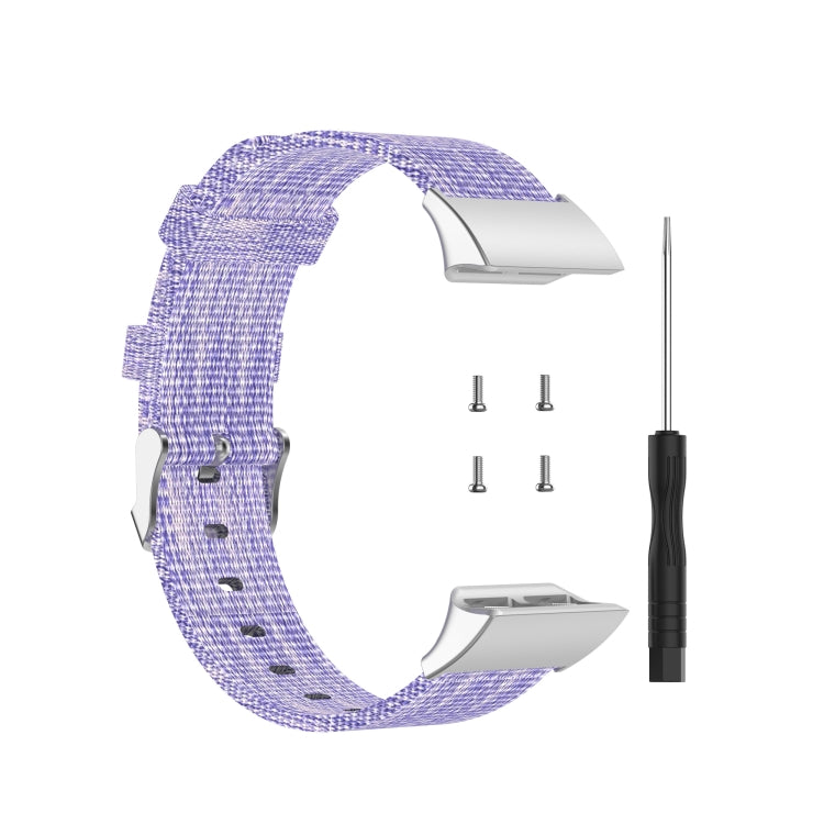 For Garmin Forerunner 35 / 30 Universal Nylon Canvas Watch Band(Purple) - Watch Bands by buy2fix | Online Shopping UK | buy2fix