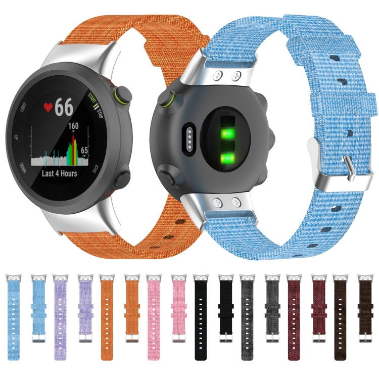 For Garmin Forerunner 35 / 30 Universal Nylon Canvas Watch Band(Black) by buy2fix
