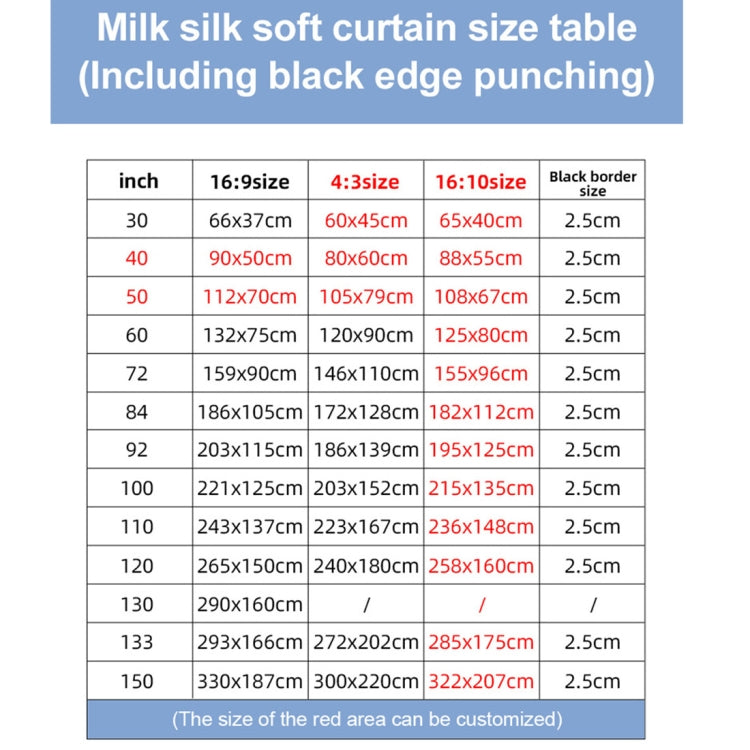 Folding Milk Silk Polyester Projector Film Curtain, Size:84 inch (16:9) Projection Area: 186 x 105cm - Film Curtains by buy2fix | Online Shopping UK | buy2fix