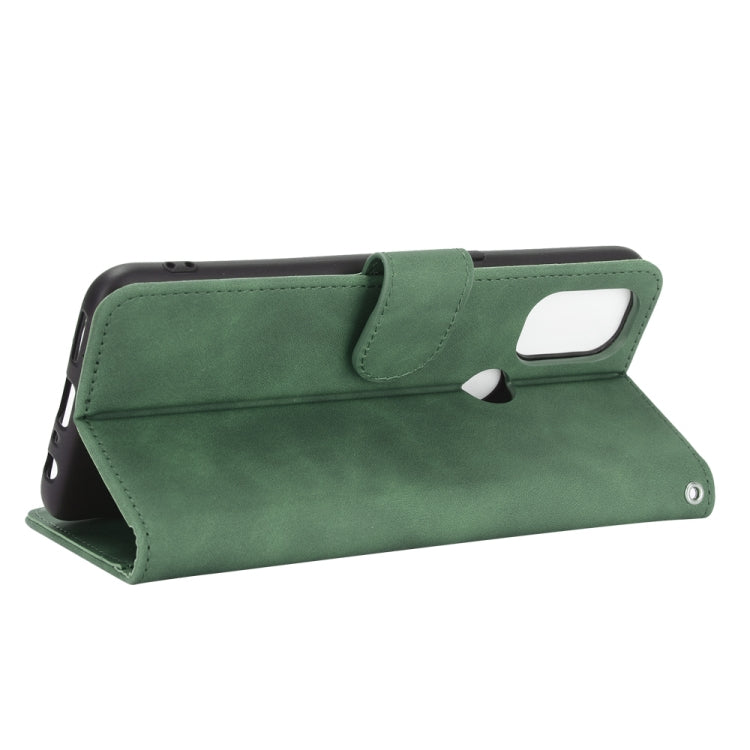 For OnePlus Nord N10 5G Solid Color Skin Feel Magnetic Buckle Horizontal Flip Calf Texture PU Leather Case with Holder & Card Slots & Wallet(Green) - OnePlus Cases by buy2fix | Online Shopping UK | buy2fix