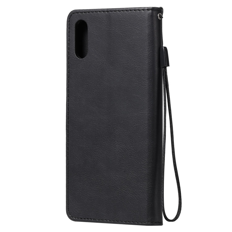 For Xiaomi Redmi 9A Solid Color Horizontal Flip Protective Leather Case with Holder & Card Slots & Wallet & Photo Frame & Lanyard(Black) - Xiaomi Cases by buy2fix | Online Shopping UK | buy2fix