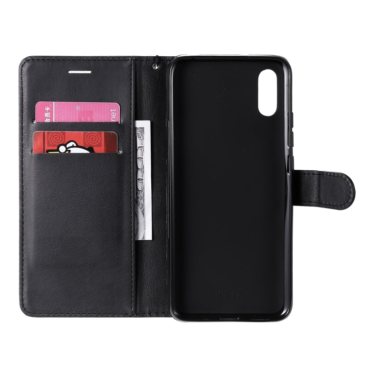 For Xiaomi Redmi 9A Solid Color Horizontal Flip Protective Leather Case with Holder & Card Slots & Wallet & Photo Frame & Lanyard(Black) - Xiaomi Cases by buy2fix | Online Shopping UK | buy2fix