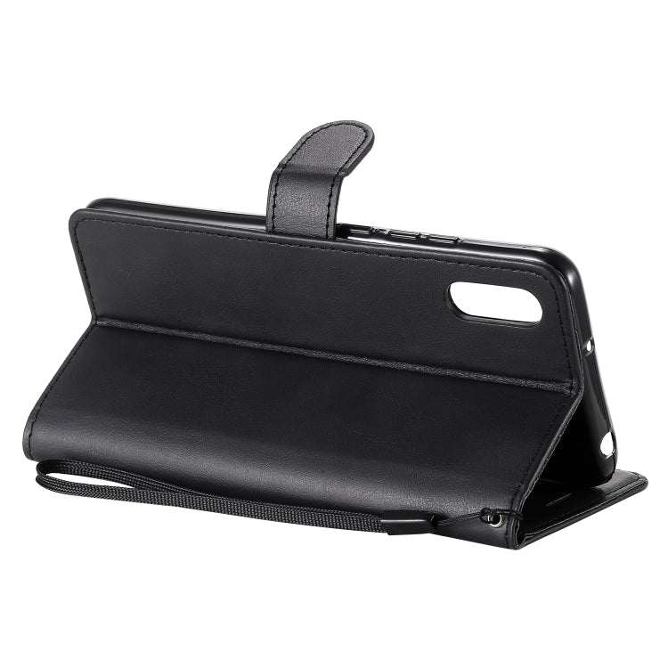 For Xiaomi Redmi 9A Solid Color Horizontal Flip Protective Leather Case with Holder & Card Slots & Wallet & Photo Frame & Lanyard(Black) - Xiaomi Cases by buy2fix | Online Shopping UK | buy2fix
