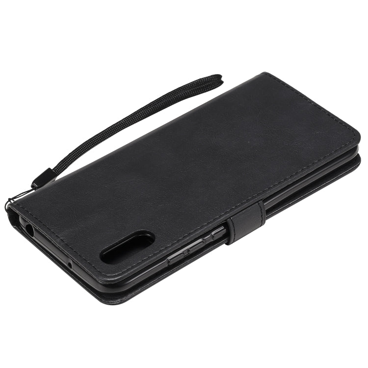 For Xiaomi Redmi 9A Solid Color Horizontal Flip Protective Leather Case with Holder & Card Slots & Wallet & Photo Frame & Lanyard(Black) - Xiaomi Cases by buy2fix | Online Shopping UK | buy2fix