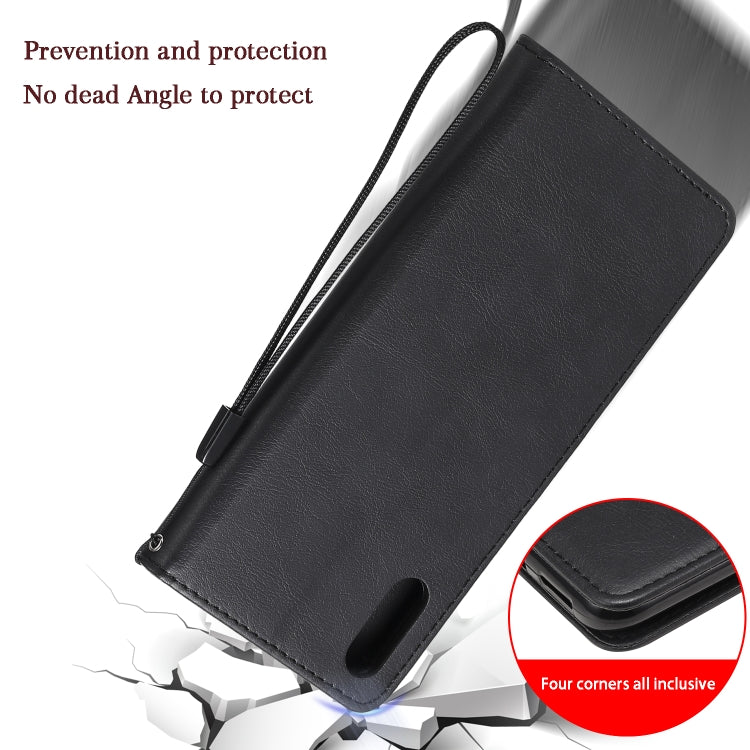 For Xiaomi Redmi 9A Solid Color Horizontal Flip Protective Leather Case with Holder & Card Slots & Wallet & Photo Frame & Lanyard(Black) - Xiaomi Cases by buy2fix | Online Shopping UK | buy2fix