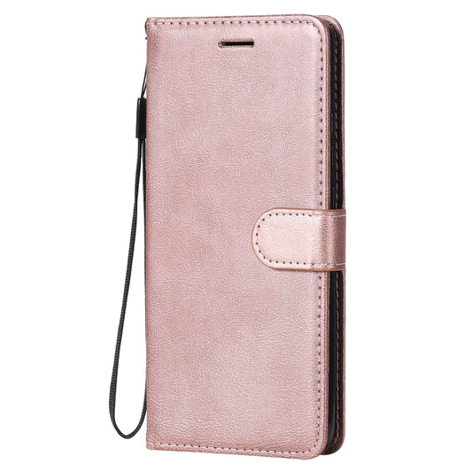 For Xiaomi Redmi 9A Solid Color Horizontal Flip Protective Leather Case with Holder & Card Slots & Wallet & Photo Frame & Lanyard(Rose Gold) by buy2fix