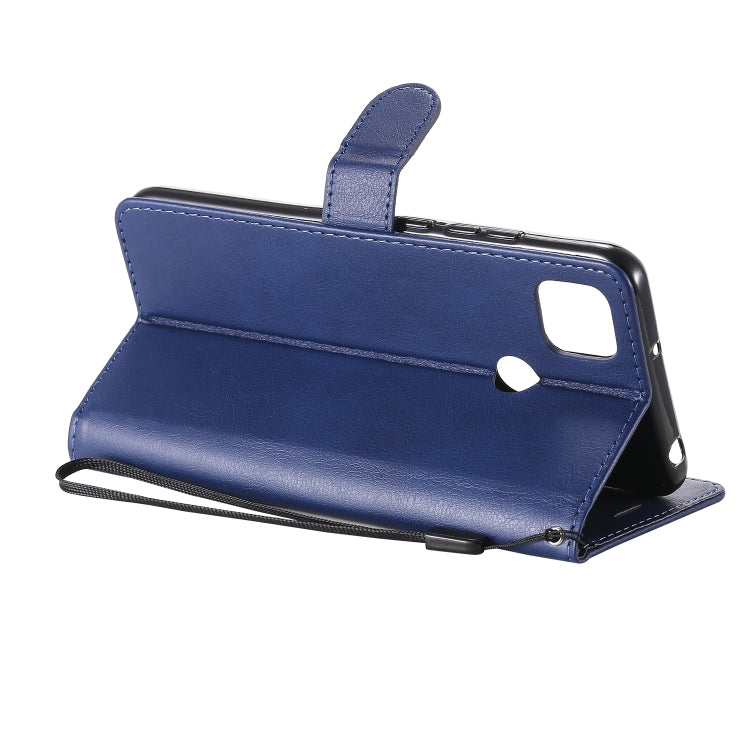 For Xiaomi Redmi 9C Solid Color Horizontal Flip Protective Leather Case with Holder & Card Slots & Wallet & Photo Frame & Lanyard(Blue) - Xiaomi Cases by buy2fix | Online Shopping UK | buy2fix