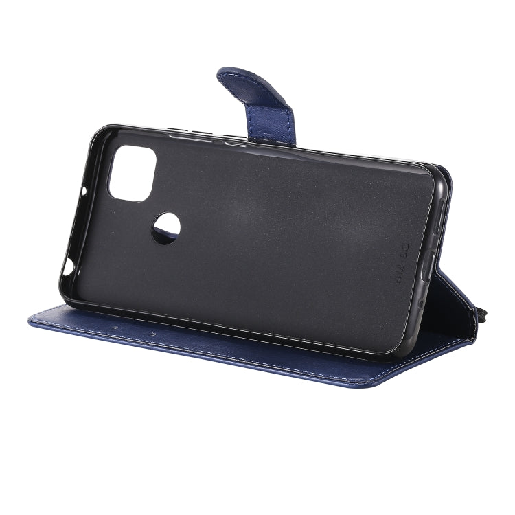 For Xiaomi Redmi 9C Solid Color Horizontal Flip Protective Leather Case with Holder & Card Slots & Wallet & Photo Frame & Lanyard(Blue) - Xiaomi Cases by buy2fix | Online Shopping UK | buy2fix