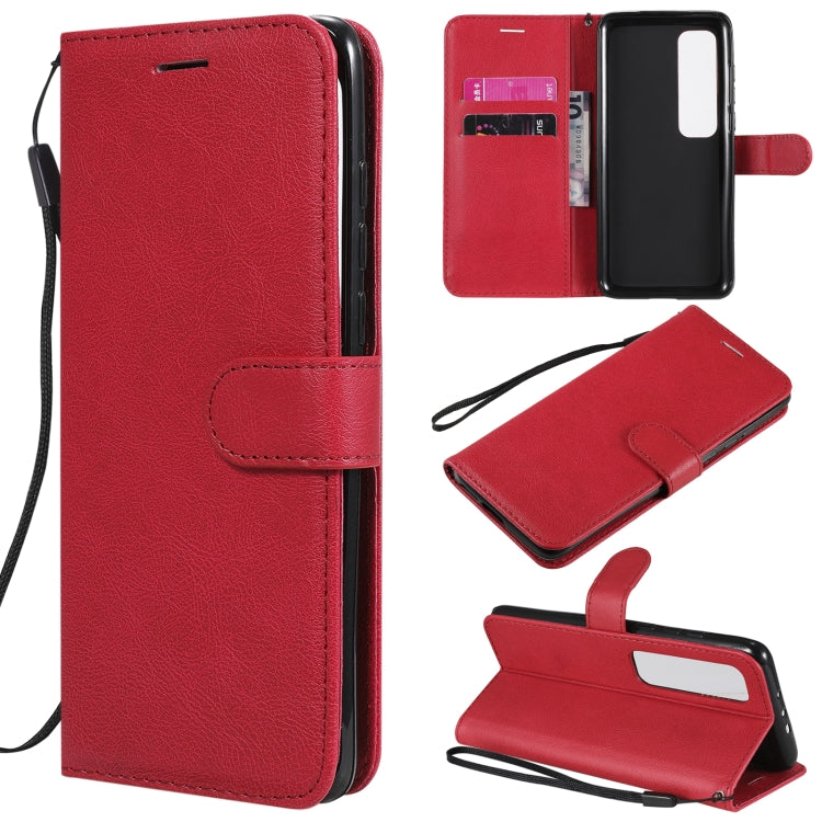 For Xiaomi Poco X3 NFC Solid Color Horizontal Flip Protective Leather Case with Holder & Card Slots & Wallet & Photo Frame & Lanyard(Red) - Xiaomi Cases by buy2fix | Online Shopping UK | buy2fix