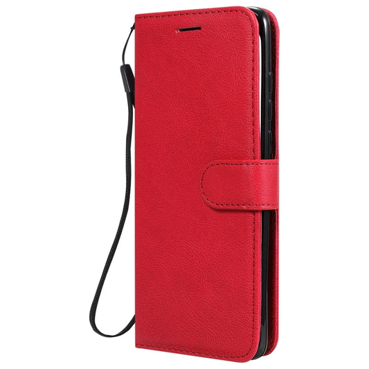 For Xiaomi Poco X3 NFC Solid Color Horizontal Flip Protective Leather Case with Holder & Card Slots & Wallet & Photo Frame & Lanyard(Red) by buy2fix