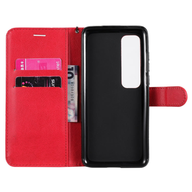 For Xiaomi Poco X3 NFC Solid Color Horizontal Flip Protective Leather Case with Holder & Card Slots & Wallet & Photo Frame & Lanyard(Red) - Xiaomi Cases by buy2fix | Online Shopping UK | buy2fix