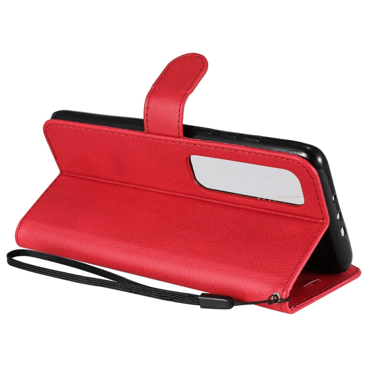 For Xiaomi Poco X3 NFC Solid Color Horizontal Flip Protective Leather Case with Holder & Card Slots & Wallet & Photo Frame & Lanyard(Red) - Xiaomi Cases by buy2fix | Online Shopping UK | buy2fix