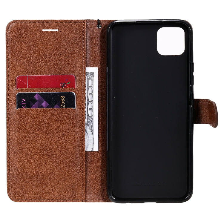 For OPPO Realme C11 Solid Color Horizontal Flip Protective Leather Case with Holder & Card Slots & Wallet & Photo Frame & Lanyard(Brown) - Realme Cases by buy2fix | Online Shopping UK | buy2fix