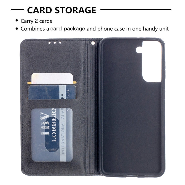 For Samsung Galaxy S21 5G Rhombus Texture Horizontal Flip Magnetic Leather Case with Holder & Card Slots(Black) - Galaxy S21 5G Cases by buy2fix | Online Shopping UK | buy2fix
