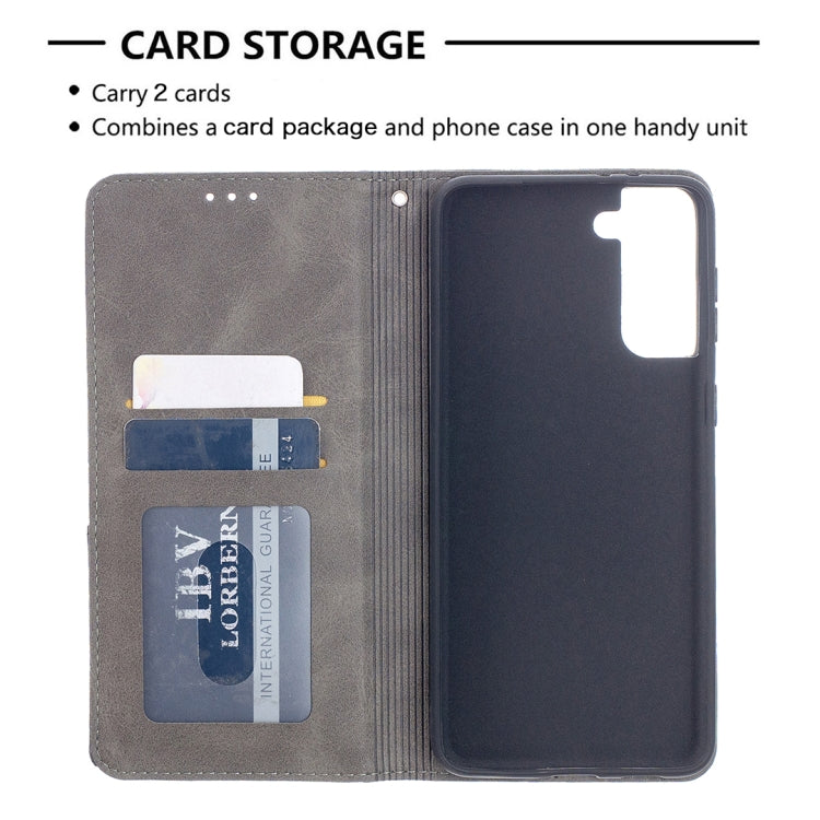 For Samsung Galaxy S21+ 5G Rhombus Texture Horizontal Flip Magnetic Leather Case with Holder & Card Slots(Grey) - Galaxy S21+ 5G Cases by buy2fix | Online Shopping UK | buy2fix