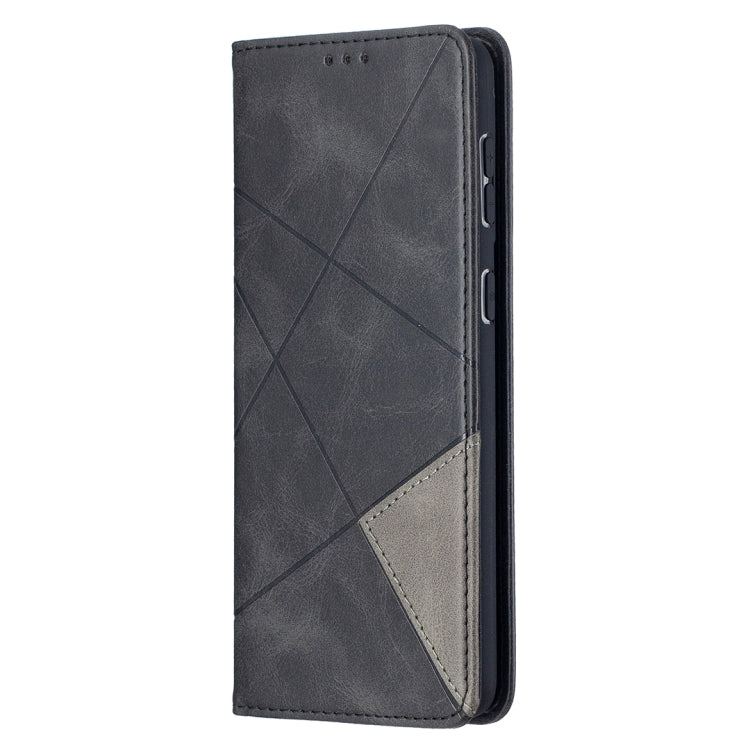 For Samsung Galaxy S21+ 5G Rhombus Texture Horizontal Flip Magnetic Leather Case with Holder & Card Slots(Black) - Galaxy S21+ 5G Cases by buy2fix | Online Shopping UK | buy2fix