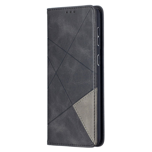 For Samsung Galaxy S21+ 5G Rhombus Texture Horizontal Flip Magnetic Leather Case with Holder & Card Slots(Black) by buy2fix