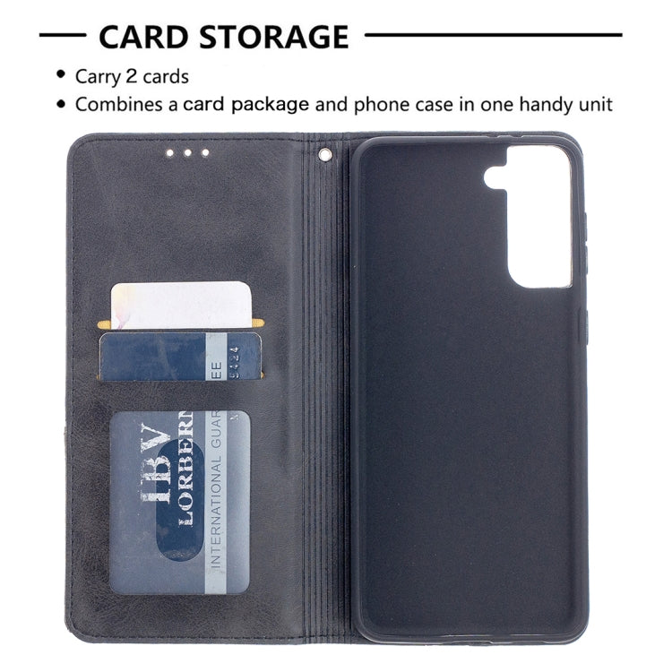 For Samsung Galaxy S21+ 5G Rhombus Texture Horizontal Flip Magnetic Leather Case with Holder & Card Slots(Black) - Galaxy S21+ 5G Cases by buy2fix | Online Shopping UK | buy2fix