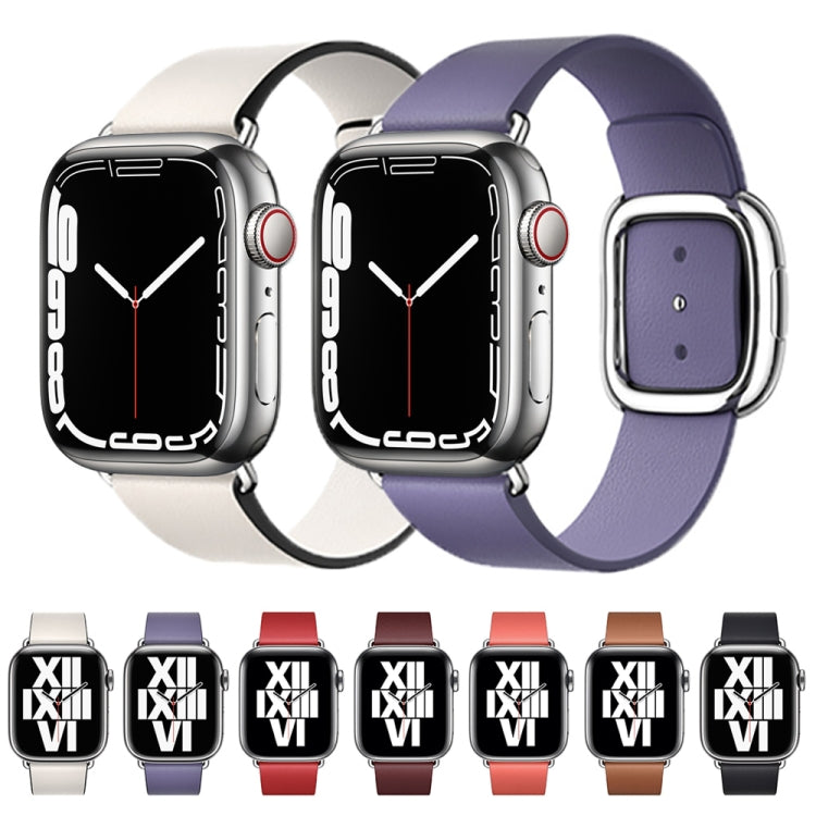 Modern Style Leather Watch Band For Apple Watch 42mm / 41mm / 40mm / 38mm(Black) by buy2fix