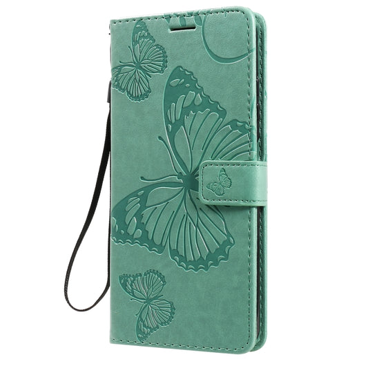 For Xiaomi Poco X3 NFC 3D Butterflies Embossing Pattern Horizontal Flip Leather Case with Holder & Card Slot & Wallet(Green) by buy2fix
