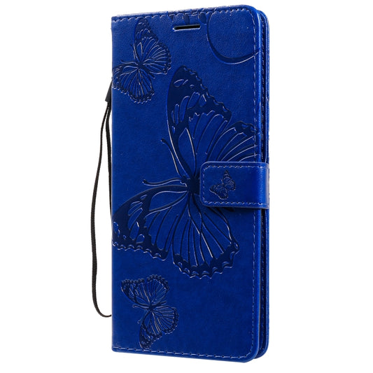 For Xiaomi Poco X3 NFC 3D Butterflies Embossing Pattern Horizontal Flip Leather Case with Holder & Card Slot & Wallet(Blue) by buy2fix