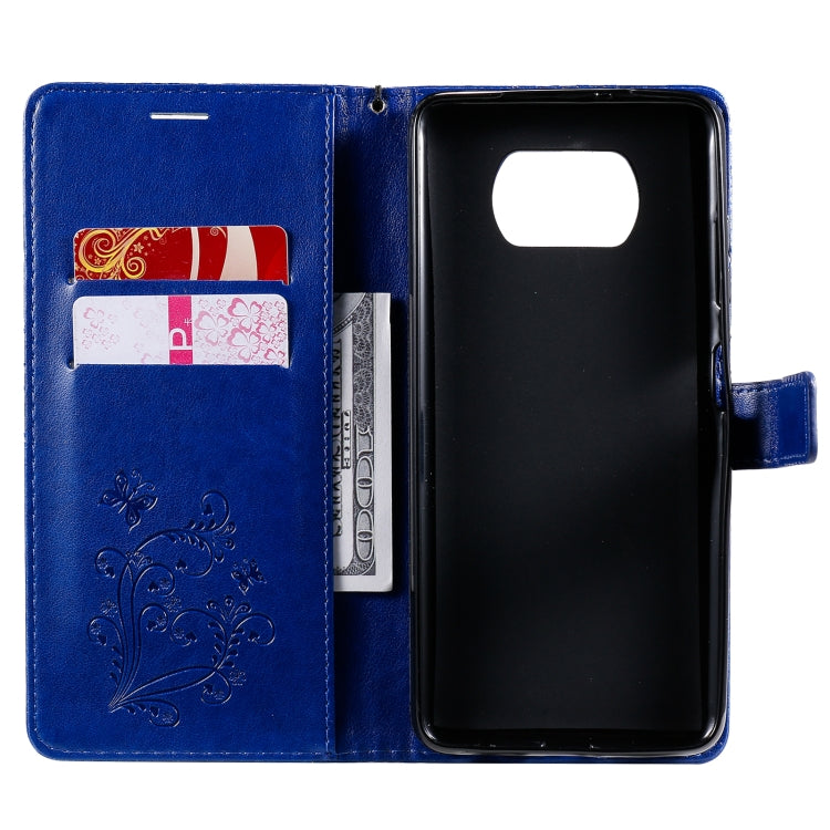 For Xiaomi Poco X3 NFC 3D Butterflies Embossing Pattern Horizontal Flip Leather Case with Holder & Card Slot & Wallet(Blue) - Xiaomi Cases by buy2fix | Online Shopping UK | buy2fix