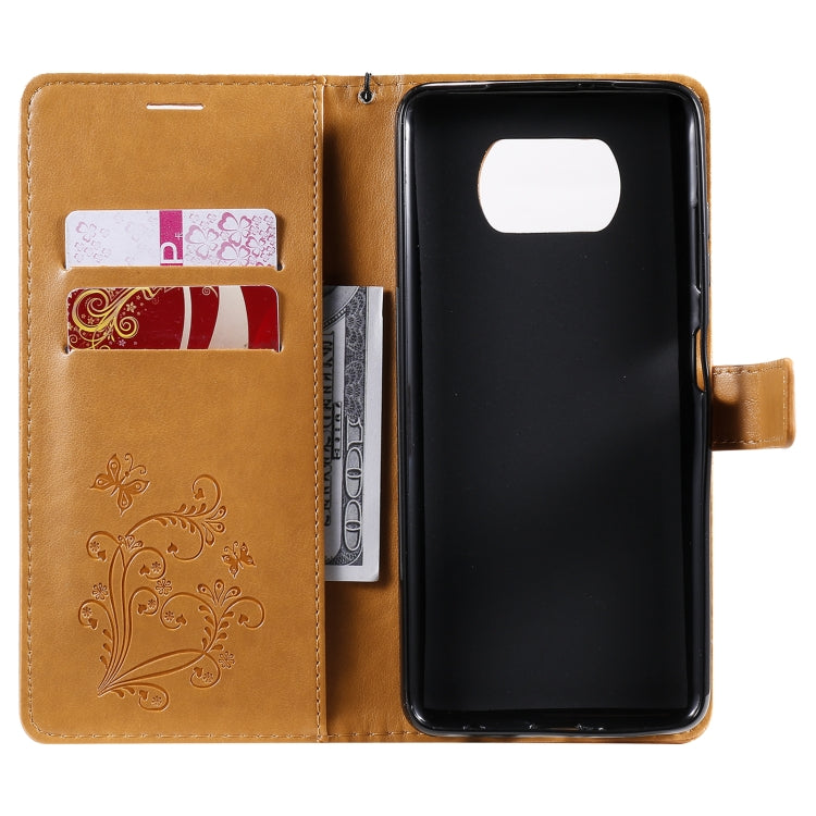For Xiaomi Poco X3 NFC 3D Butterflies Embossing Pattern Horizontal Flip Leather Case with Holder & Card Slot & Wallet(Yellow) - Xiaomi Cases by buy2fix | Online Shopping UK | buy2fix