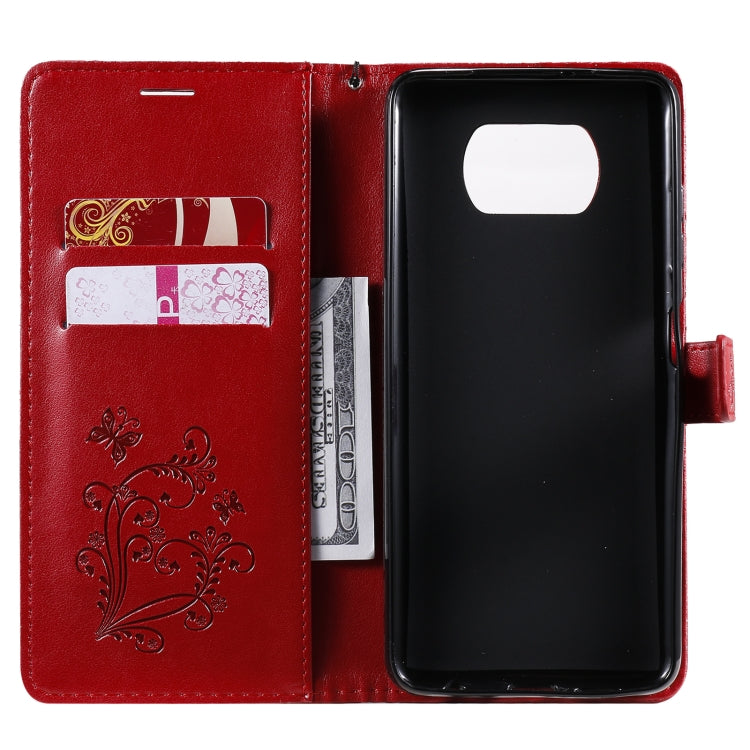 For Xiaomi Poco X3 NFC 3D Butterflies Embossing Pattern Horizontal Flip Leather Case with Holder & Card Slot & Wallet(Red) - Xiaomi Cases by buy2fix | Online Shopping UK | buy2fix