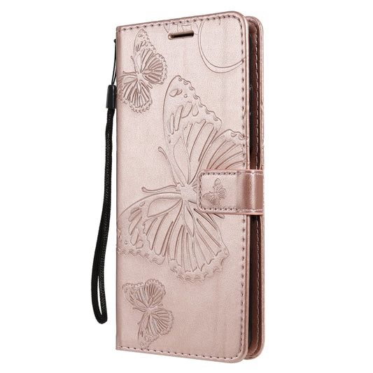 For Xiaomi Poco X3 NFC 3D Butterflies Embossing Pattern Horizontal Flip Leather Case with Holder & Card Slot & Wallet(Rose Gold) by buy2fix