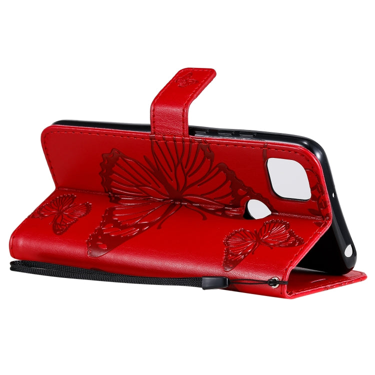 For Xiaomi Redmi 9C 3D Butterflies Embossing Pattern Horizontal Flip Leather Case with Holder & Card Slot & Wallet(Red) - Xiaomi Cases by buy2fix | Online Shopping UK | buy2fix