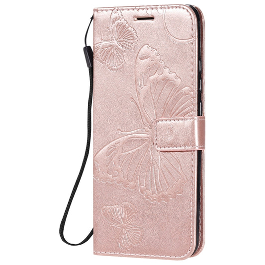 For Xiaomi Redmi 9C 3D Butterflies Embossing Pattern Horizontal Flip Leather Case with Holder & Card Slot & Wallet(Rose Gold) by buy2fix