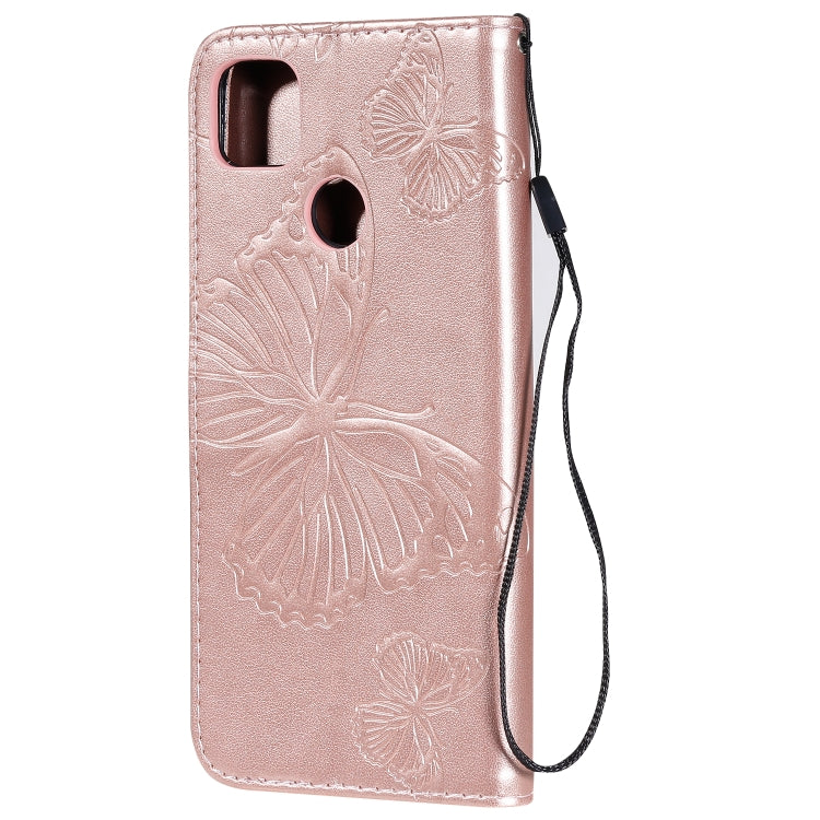 For Xiaomi Redmi 9C 3D Butterflies Embossing Pattern Horizontal Flip Leather Case with Holder & Card Slot & Wallet(Rose Gold) - Xiaomi Cases by buy2fix | Online Shopping UK | buy2fix