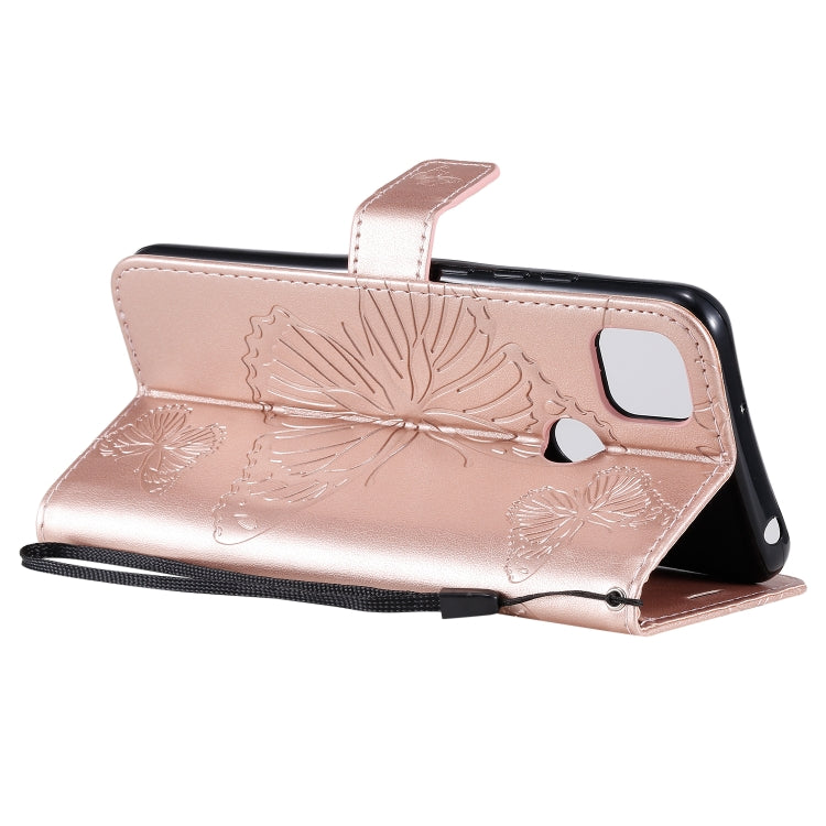 For Xiaomi Redmi 9C 3D Butterflies Embossing Pattern Horizontal Flip Leather Case with Holder & Card Slot & Wallet(Rose Gold) - Xiaomi Cases by buy2fix | Online Shopping UK | buy2fix