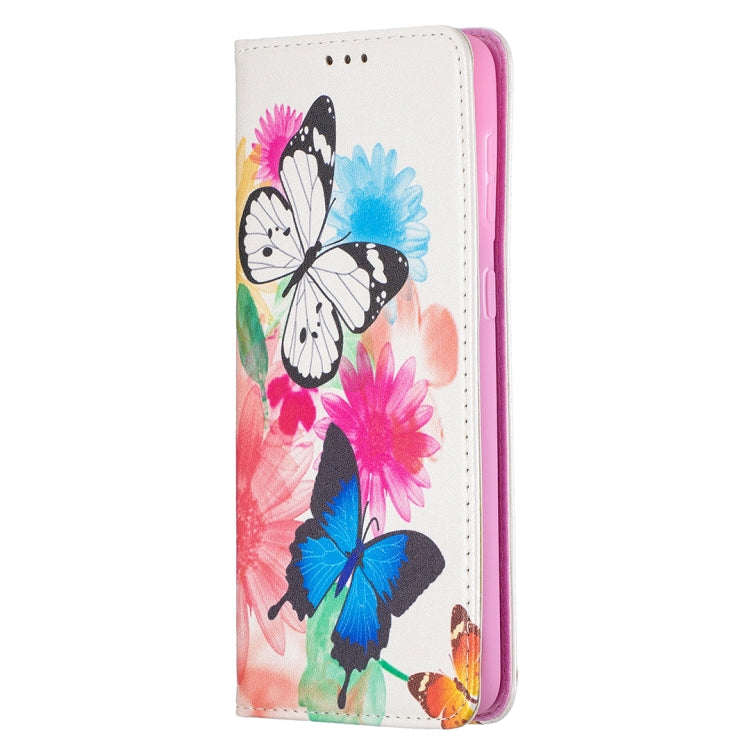 For Samsung Galaxy S21+ 5G Colored Drawing Pattern Invisible Magnetic Horizontal Flip PU Leather Case with Holder & Card Slots & Wallet(Two Butterflies) - Galaxy S21+ 5G Cases by buy2fix | Online Shopping UK | buy2fix