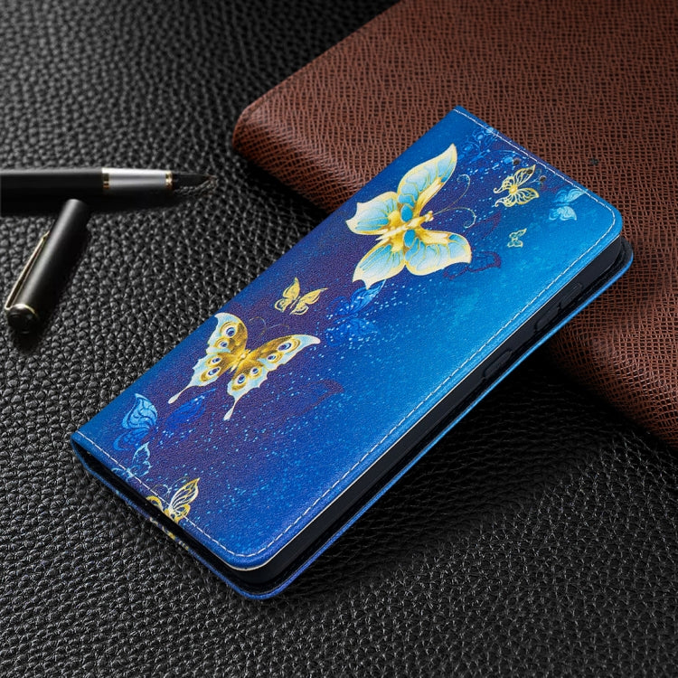 For Samsung Galaxy S21+ 5G Colored Drawing Pattern Invisible Magnetic Horizontal Flip PU Leather Case with Holder & Card Slots & Wallet(Gold Butterflies) - Galaxy S21+ 5G Cases by buy2fix | Online Shopping UK | buy2fix