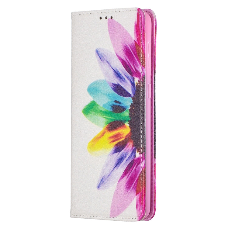 For Samsung Galaxy S21+ 5G Colored Drawing Pattern Invisible Magnetic Horizontal Flip PU Leather Case with Holder & Card Slots & Wallet(Sun Flower) - Galaxy S21+ 5G Cases by buy2fix | Online Shopping UK | buy2fix