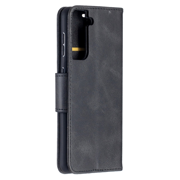 For Samsung Galaxy S21 5G Lambskin Texture Pure Color Horizontal Flip PU Leather Case with Holder & Card Slots & Wallet & Lanyard(Black) - Galaxy S21 5G Cases by buy2fix | Online Shopping UK | buy2fix