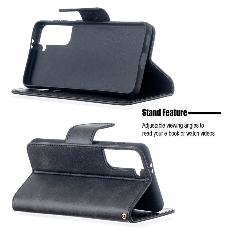 For Samsung Galaxy S21 5G Lambskin Texture Pure Color Horizontal Flip PU Leather Case with Holder & Card Slots & Wallet & Lanyard(Black) - Galaxy S21 5G Cases by buy2fix | Online Shopping UK | buy2fix