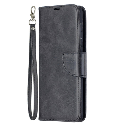 For Samsung Galaxy S21+ 5G Lambskin Texture Pure Color Horizontal Flip PU Leather Case with Holder & Card Slots & Wallet & Lanyard(Black) by buy2fix