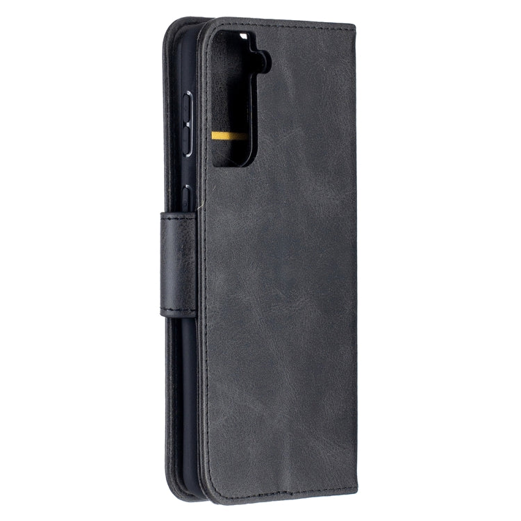 For Samsung Galaxy S21+ 5G Lambskin Texture Pure Color Horizontal Flip PU Leather Case with Holder & Card Slots & Wallet & Lanyard(Black) - Galaxy S21+ 5G Cases by buy2fix | Online Shopping UK | buy2fix