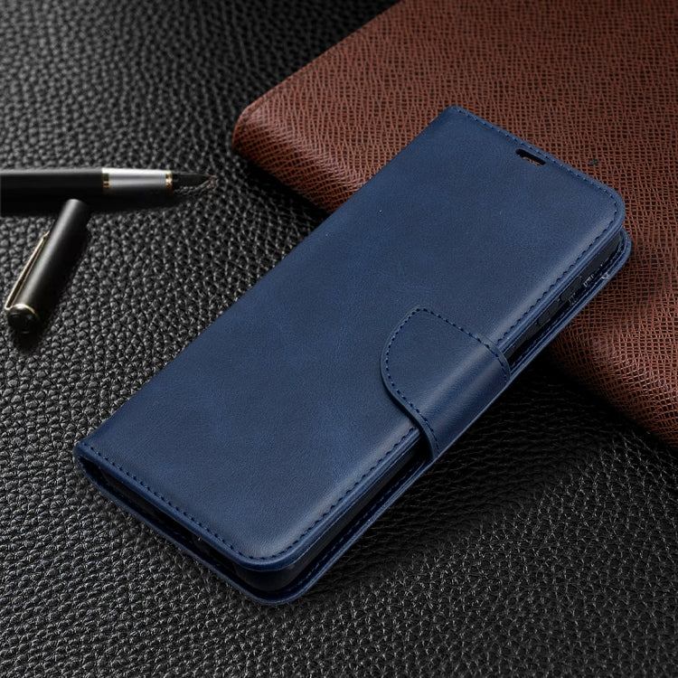 For Samsung Galaxy S21+ 5G Lambskin Texture Pure Color Horizontal Flip PU Leather Case with Holder & Card Slots & Wallet & Lanyard(Blue) - Galaxy S21+ 5G Cases by buy2fix | Online Shopping UK | buy2fix