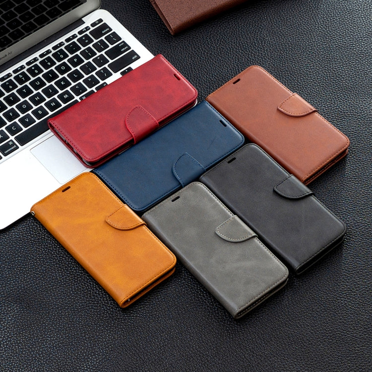 For Samsung Galaxy S21+ 5G Lambskin Texture Pure Color Horizontal Flip PU Leather Case with Holder & Card Slots & Wallet & Lanyard(Blue) - Galaxy S21+ 5G Cases by buy2fix | Online Shopping UK | buy2fix