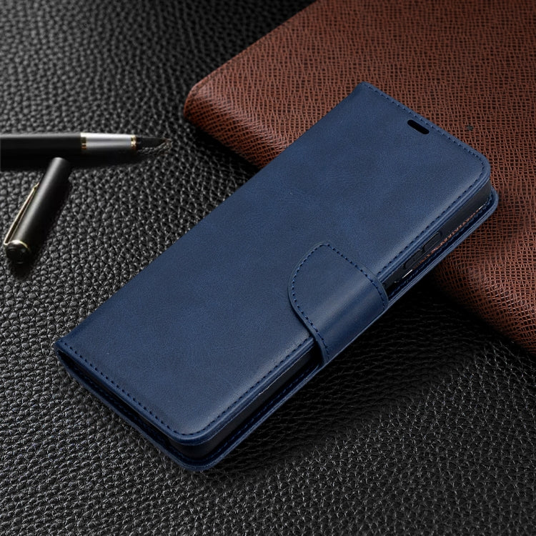 For Samsung Galaxy S21 Ultra 5G Lambskin Texture Pure Color Horizontal Flip PU Leather Case with Holder & Card Slots & Wallet & Lanyard(Blue) - Galaxy S21 Ultra 5G Cases by buy2fix | Online Shopping UK | buy2fix