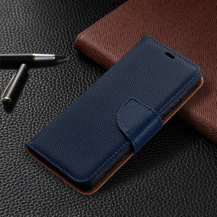 For Samsung Galaxy S21 5G Litchi Texture Pure Color Horizontal Flip Leather Case with Holder & Card Slots & Wallet & Lanyard(Dark Blue) - Galaxy S21 5G Cases by buy2fix | Online Shopping UK | buy2fix